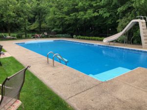 Exposed Aggregate Pool Deck, Pressure Wash & Seal in Shelby Twp.