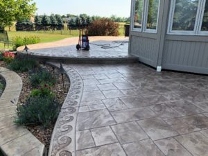 Before stamped concrete sealing in shelby twp.,Mi.Twp