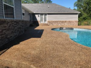 Exposed Aggregate Pool Deck, Pressure Wash & Seal in Rochester Hills, Mi.