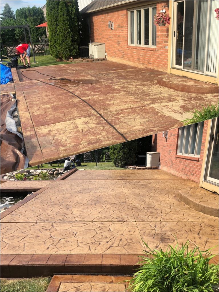 Paint Stripping Off Stamped Concrete Patio 