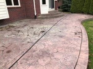 Stamped Concrete Patio in Washington Twp. before Pressure Wash in Washington Twp.