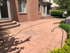Stamped Concrete Patio before, Clinton Twp