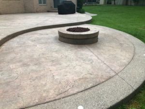 Stamped Concrete Patio before Stamped Concrete sealer stripping, Clinton Twp.