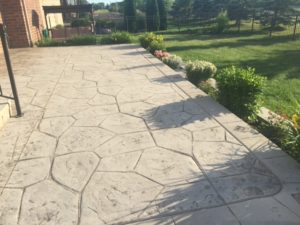 Stamped Concrete Sealing before in Macomb Twp.