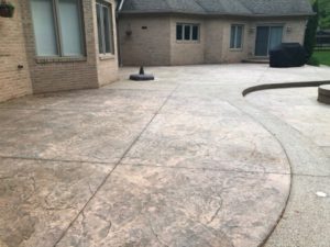 Stamped concrete Sealer Removal using Wet Abrasive Blasting In Clinton Twp., Mi.
