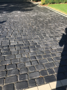 Brick Paver Driveway Before Cleaning & Sealing, Bloomfield Hills, Mi