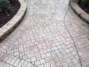Brick Paver Failed Sealer, Before Stripping, Bloomfield Hills